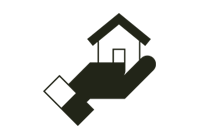 house in hand icon